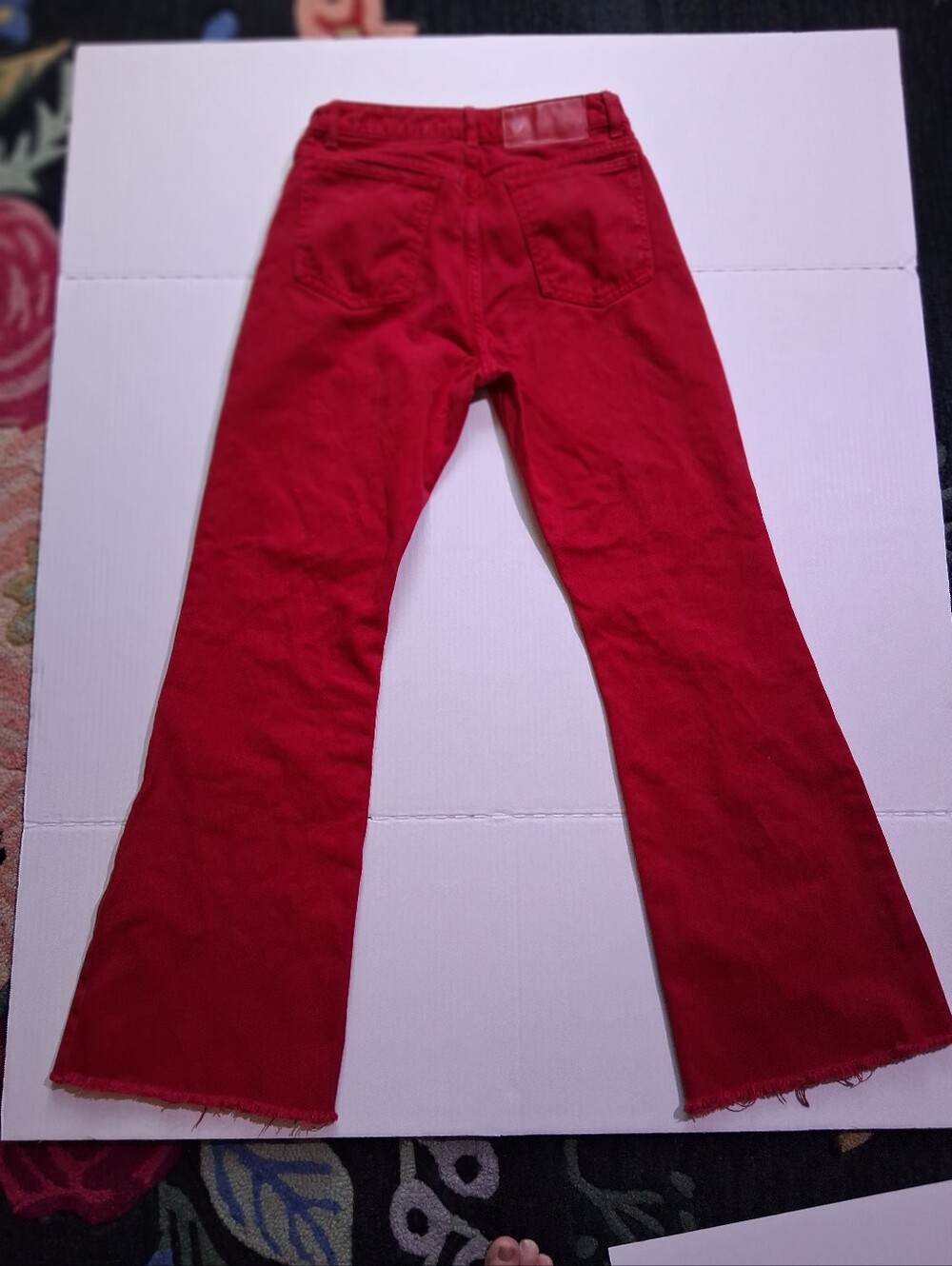 Reclaimed Vintage Women’s Red High-Rise Flared Jeans Waist 28
